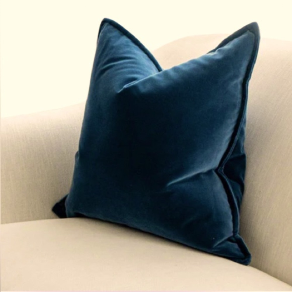 Rachel Zoe Lush Blue Large Velvet Pillow